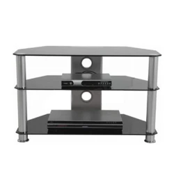 Stalak za TV GNC AVS040-1200, staklo black/silver 1200x400x500mm - thumbnail 1