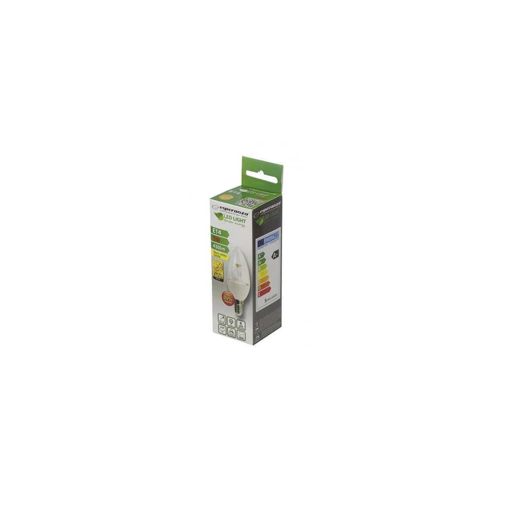 LED sijalica ESPERANZA, C37 LENS E14 5W, warm white, A+, 430 lm, ELL121 - image 1