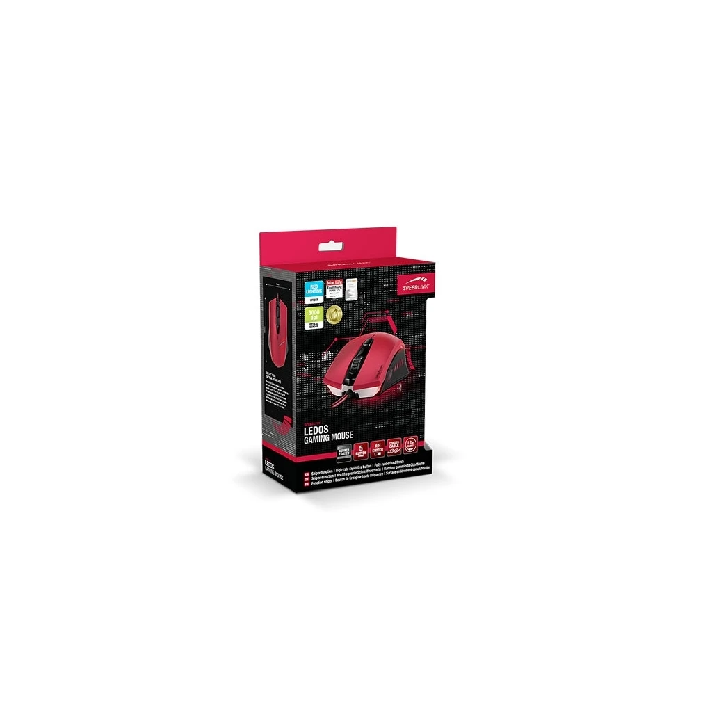 Miš SPEEDLINK LEDOS Gaming, red, red LED, 3000dpi, dpi switch, sniper function, SL-6393-RD - image 1