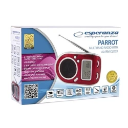 Digitalni radio + alarm + sat ESPERANZA PARROT RED, LCD Display, na baterije, ERB101R - thumbnail 3