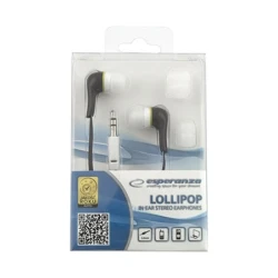 Slušalice ESPERANZA LOLLIPOP In-Ear, Noise dampening + Amplified BASS, EH146K - thumbnail 1