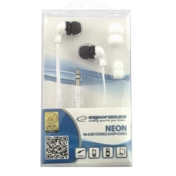Slušalice ESPERANZA NEON In-Ear, Amplified BASS , white, 2x spare rubber pads EH147W - thumbnail 1