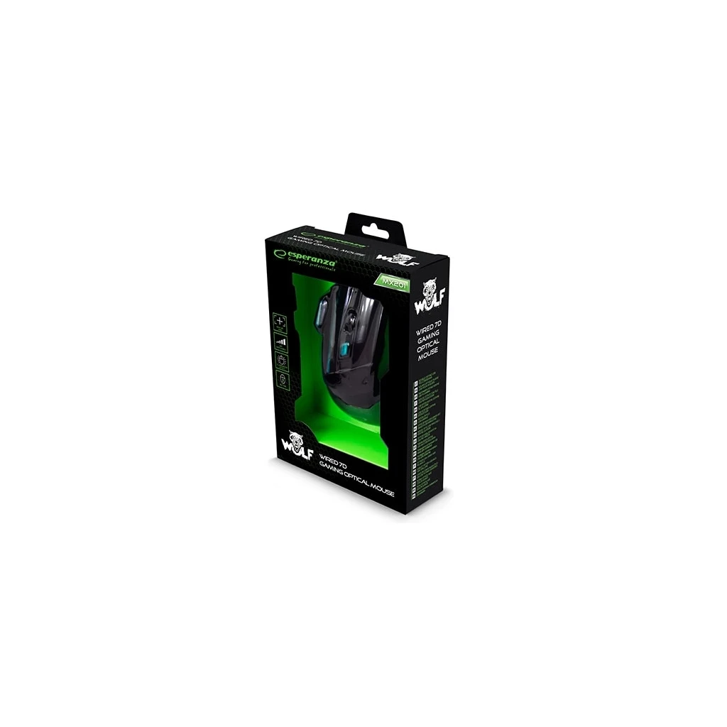 Miš ESPERANZA GAMING WOLF 7D MX201, blue, 2400dpi, double-click, ergonomic, EGM201B - image 1
