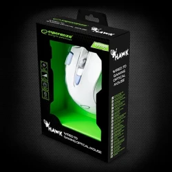 Miš ESPERANZA GAMING HAWK 7D MX401, WHITE-BLUE, 2400dpi, double-click, ergonomic, EGM401WB - thumbnail 2