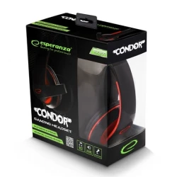 Slušalice sa mikrofonom GAMING ESPERANZA CONDOR EGH300R, red, volume control - thumbnail 3