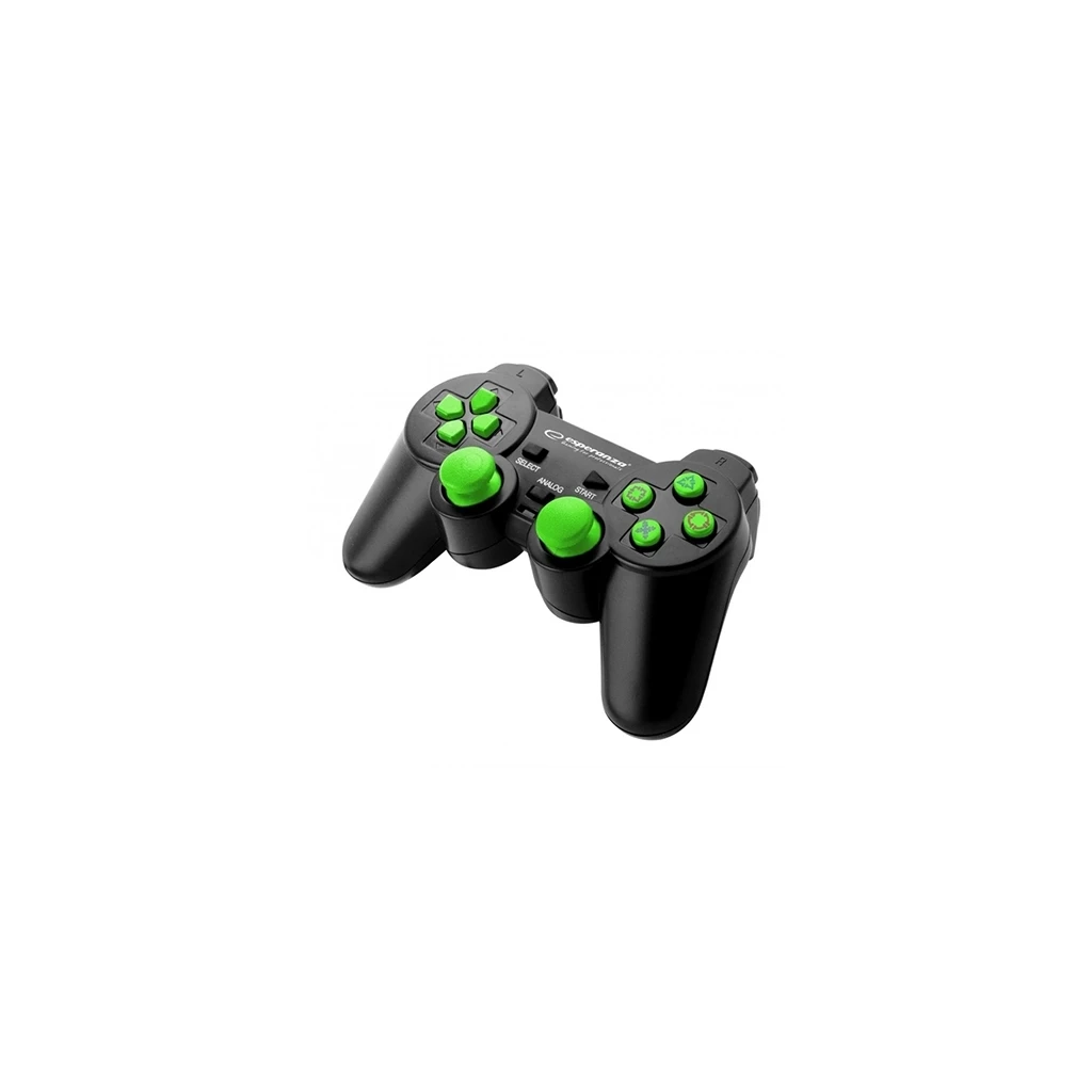 Game Pad ESPERANZA TROOPER, vibration, PS3/PC, USB, black/green, EGG107G - image 1