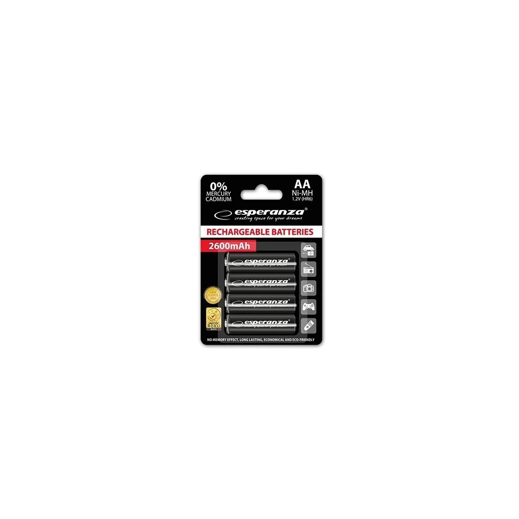 Punjive baterije ESPERANZA RECHARGEABLE Ni-MH  AA 2600MAH 4kom. black, EZA106 - image 1