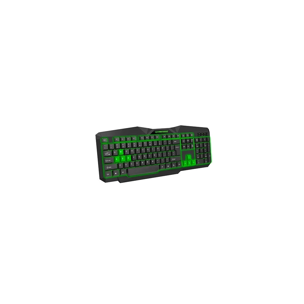 Tastatura gaming ESPERANZA TIRIONS, USB, illuminated, green, US layout, EGK201G - image 1