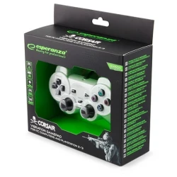 Game Pad ESPERANZA CORSAIR, vibration, PS2/PS3/PC, USB, black/white, EGG106W - thumbnail 2