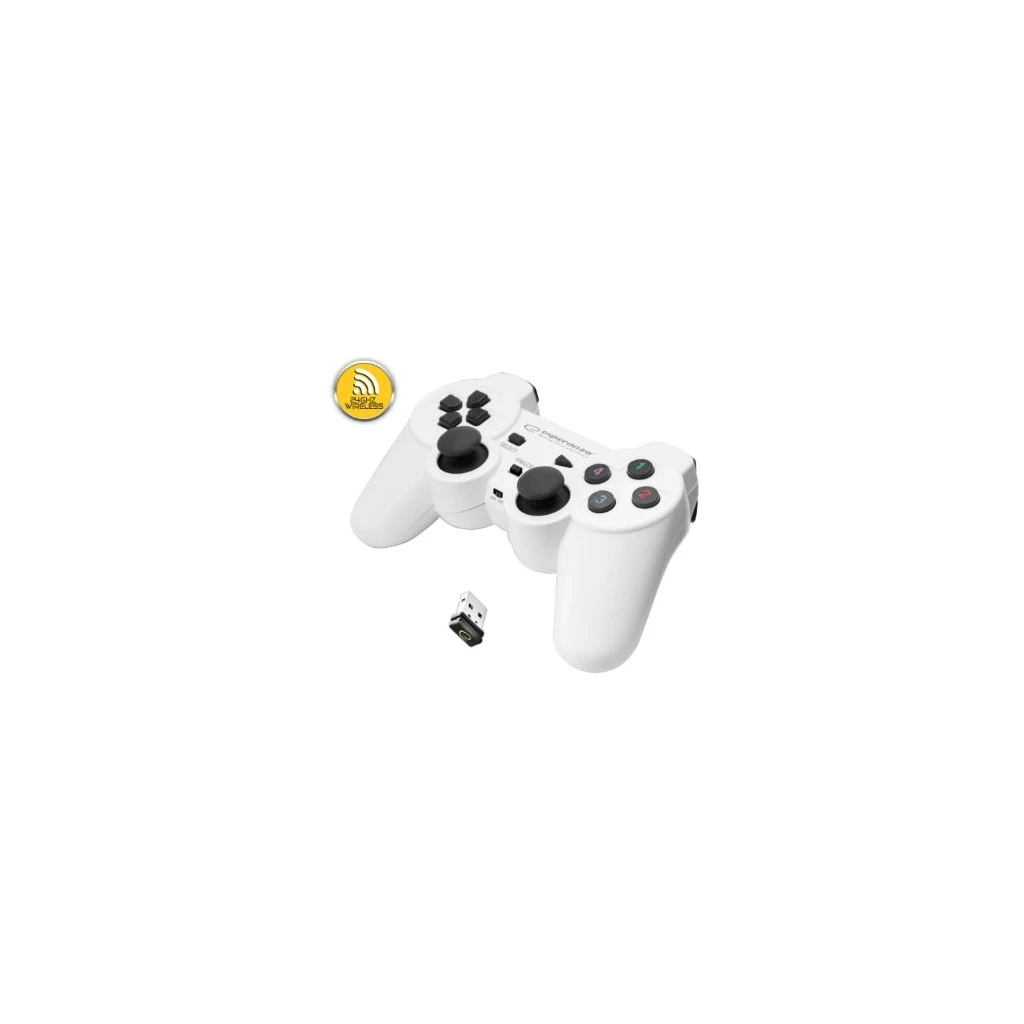 Game Pad ESPERANZA GLADIATOR, vibration, PS3/PC, wireless, white/black, EGG108W - image 1