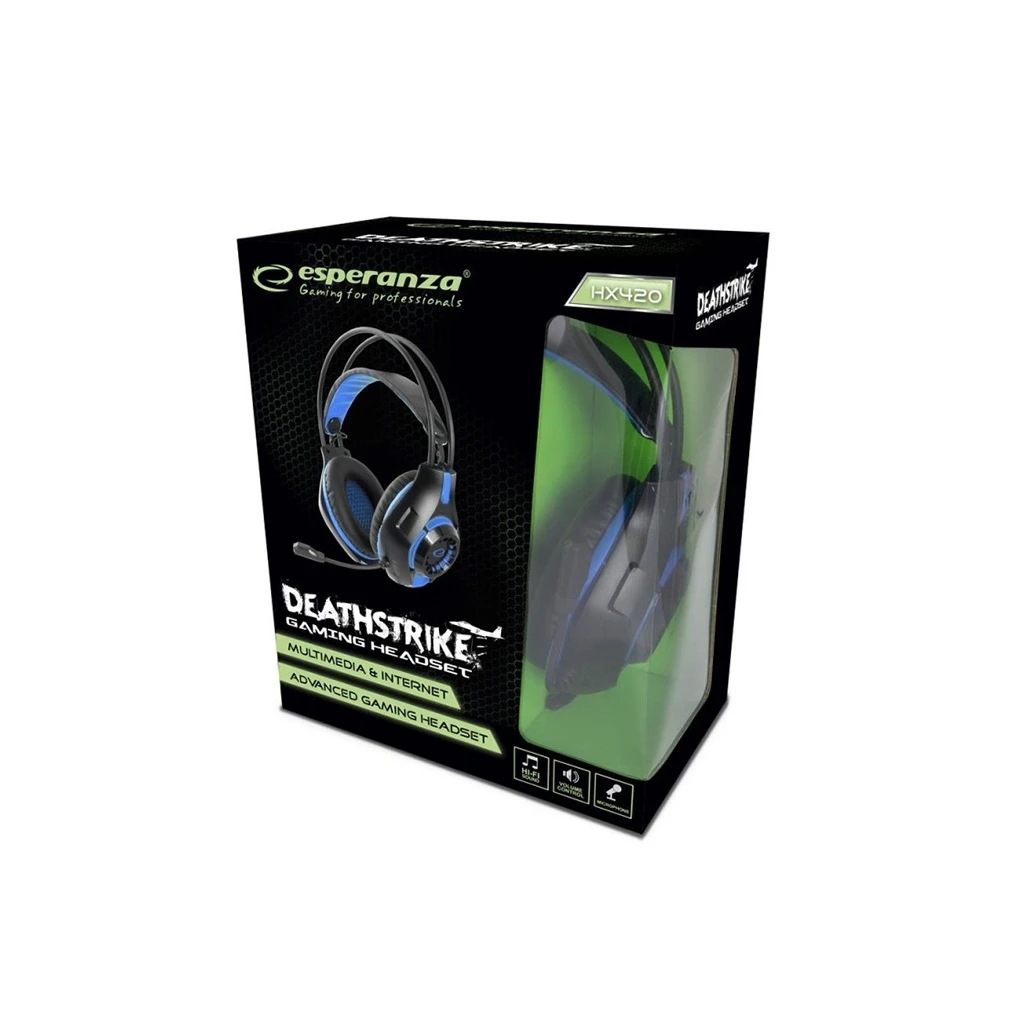 Slušalice sa mikrofonom ESPERANZA DEATHSTRIKE BLUE, gaming, EGH420B - image 1