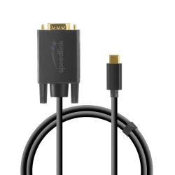 USB adapter kabl Type-C  to VGA, SPEEDLINK USB-C to VGA cable, 1,8m HQ, SL-180029-BK - thumbnail 2
