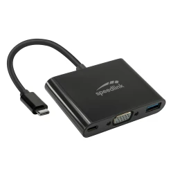 USB adapter kabl Type-C 3u1, SPEEDLINK 3in1 USB-C to VGA, USB, USB-C Adapter, HQ, SL-180027-BK - thumbnail 2