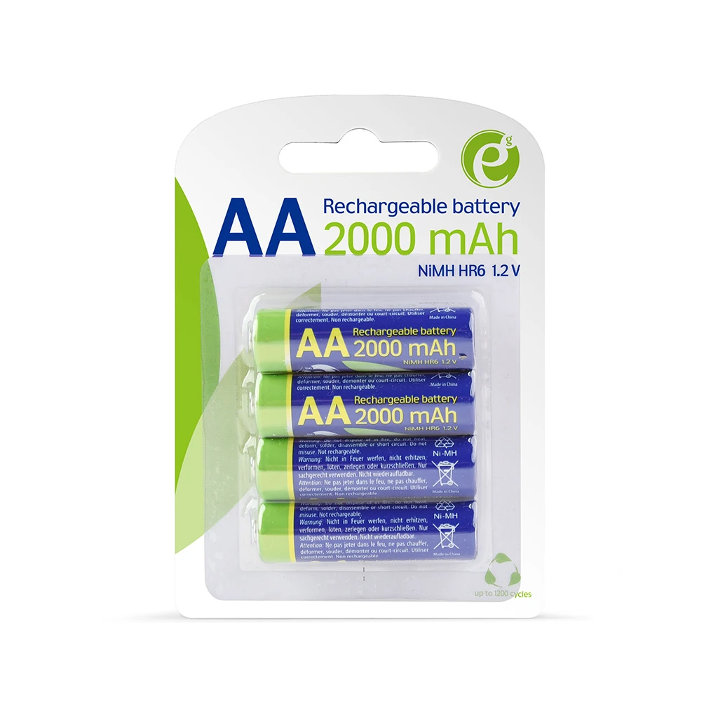 Gembird punjive baterije NiMH AA 4kom 2000mAh, EG-BA-AA20R4-01 - image 1