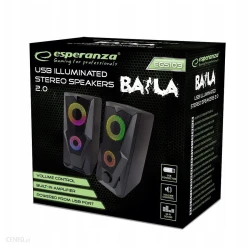 Zvučnici 2.0 ESPERANZA USB, 2.0 LED RAINBOW BAILA, EGS103 - thumbnail 2