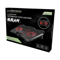Postolje za notebook gaming ESPERANZA BURAN, LED illuminated, 4x ventilator, EGC102 - thumbnail 2