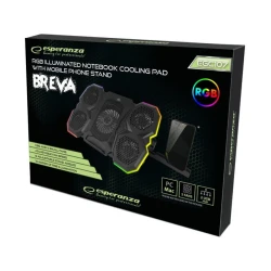 Postolje za notebook gaming ESPERANZA RGB ILLUMINATED WITH MOBILE PHONE STAND BREVA EGC107 - thumbnail 2
