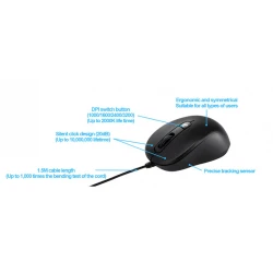 Miš ASUS MU101C Wired Blue Ray Mouse, žični, tih, crni - thumbnail 3