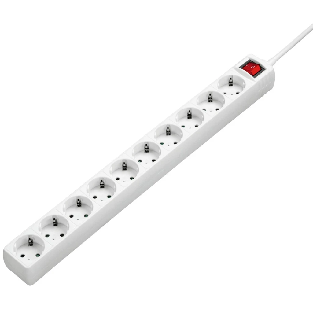 Produžni kabl Hama sa 10 utičnica, 3m, bijeli - image 1