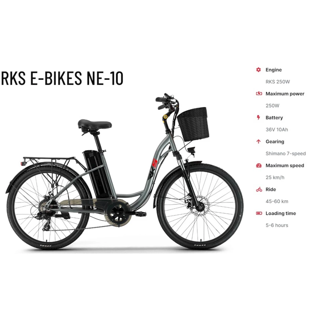 Električni bicikl RKS NE-10 SIVA - image 1