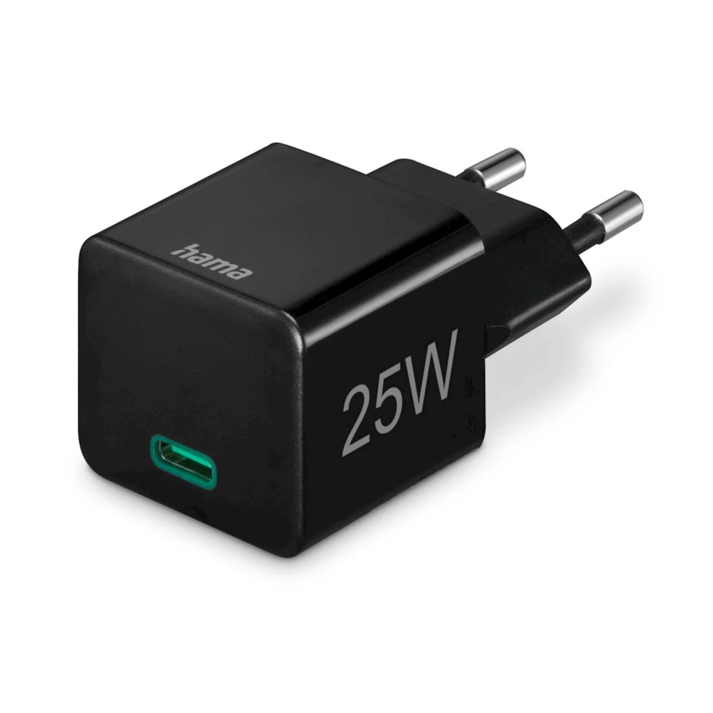 HAMA PUNJAČ GLAVA, PD/QC, USB-C, 25W, crni - image 1