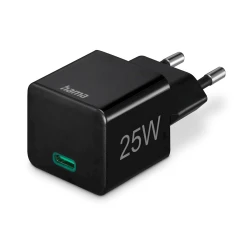 HAMA PUNJAČ GLAVA, PD/QC, USB-C, 25W, crni - thumbnail 1