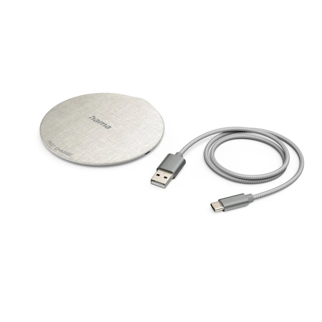 Wireless punjač HAMA QI-FC10 metalni, bijeli 10W - image 1