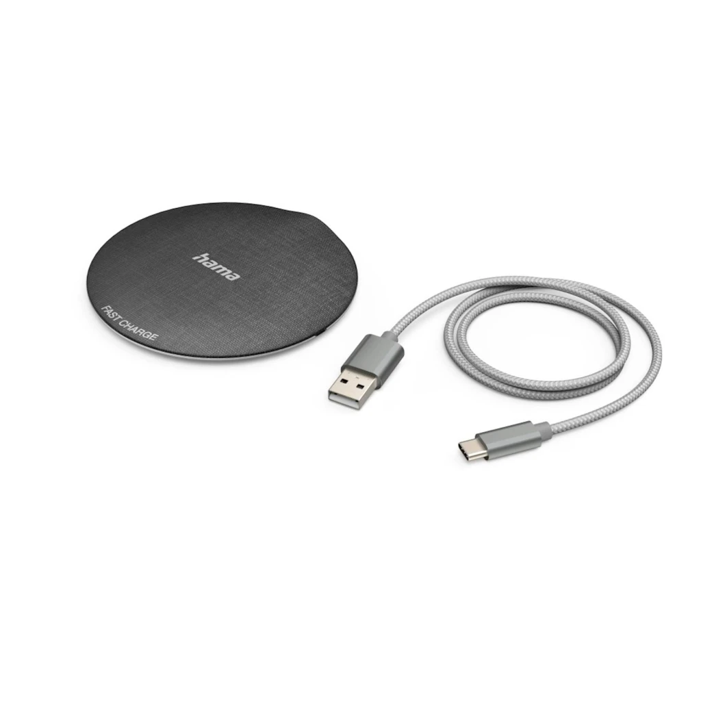 Wireless punjač HAMA QI-FC10 metalni, crni 10W - image 1