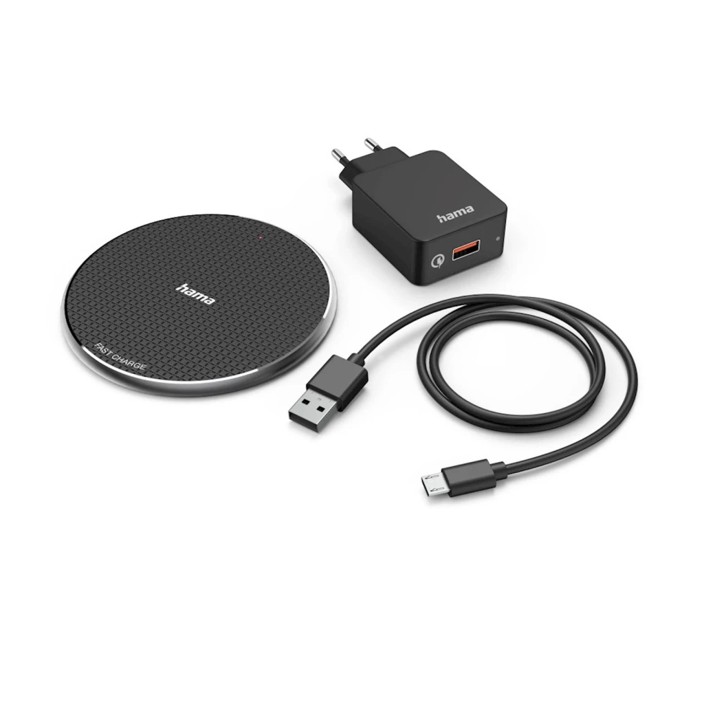 Wireless punjač set HAMA "QI-FC10" 10W crni - image 1