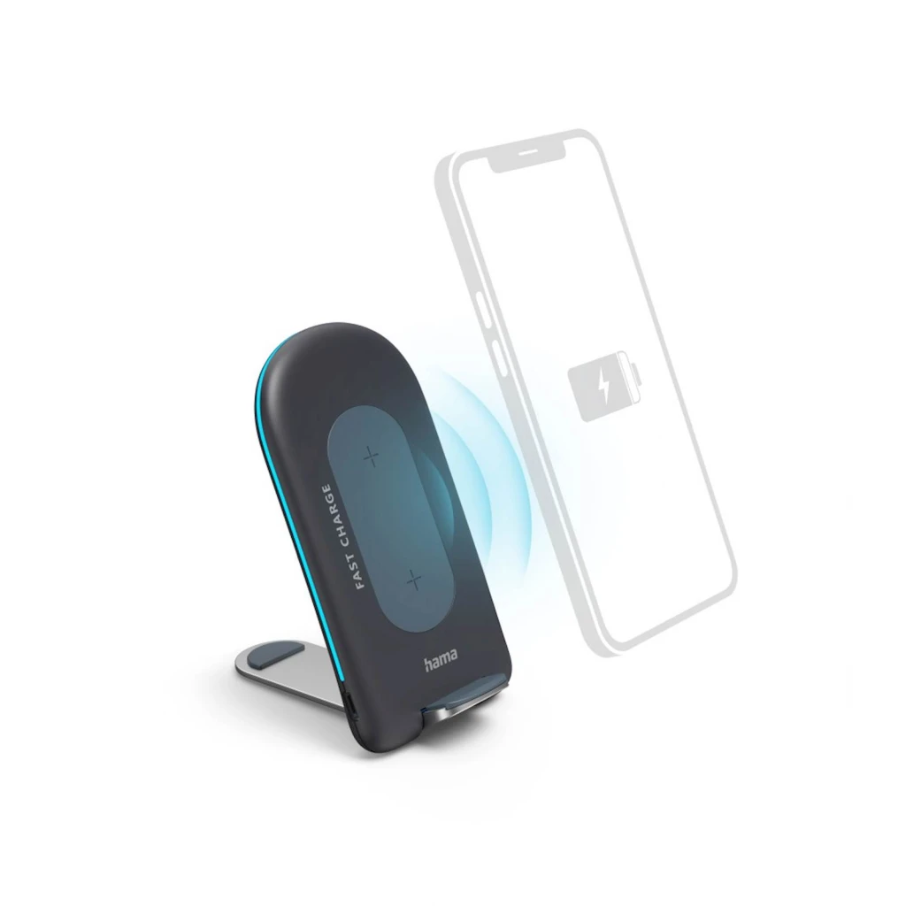 Wireless punjač set QI-FC15S, 15W, antracit - image 1