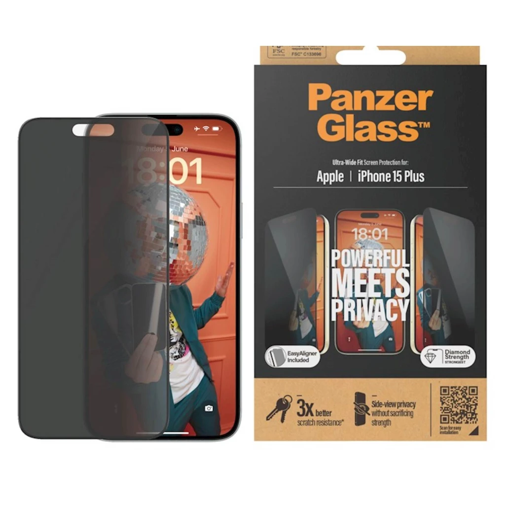 Zaštitno staklo PG iPhone 15 Plus Privacy - image 1