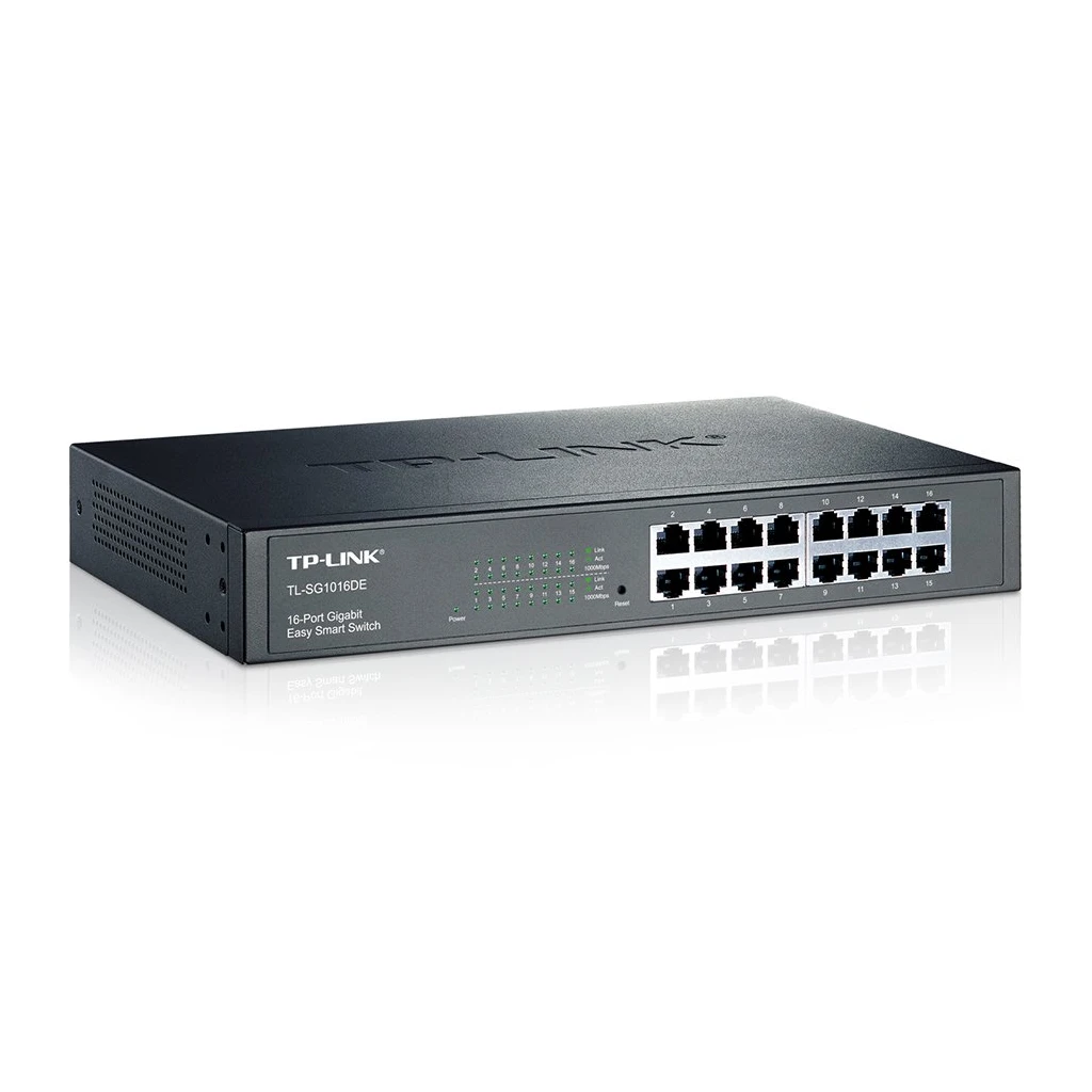 16-Port Gigabit Easy Smart Switch 16 10/100/1000Mbps RJ45 ports MTU/Port/Tag-based VLAN QoS IGMP Snooping 1U - image 1