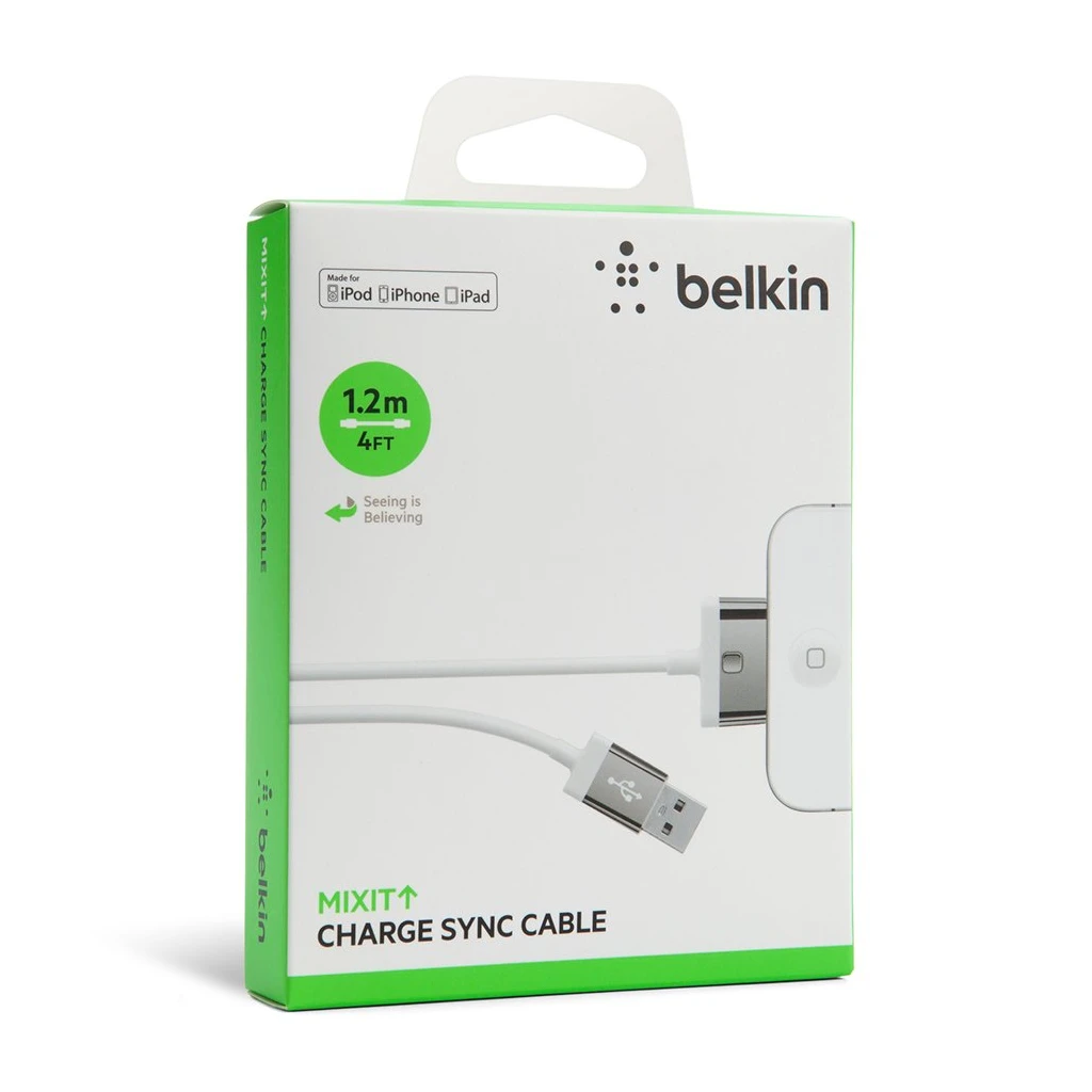 BELKIN MIXIT 30-Pin to USB 2.1A ChargeSync Cable 2M WHITE - image 1