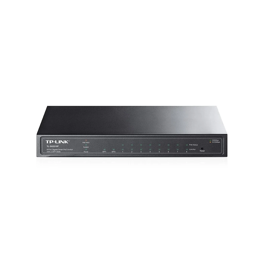 Switch TP-Link TL-SG2210P 8-Port Gigabit Desktop PoE Smart Switch 2 SFP ports 802.3af 53W PoE - image 1
