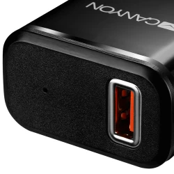 CANYON charger H-041 2.1A/USB-A built-in MicroUSB Black Silver - thumbnail 3