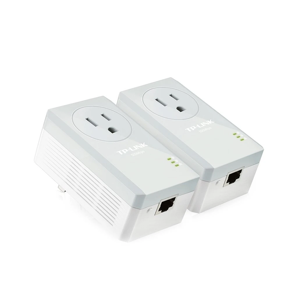 AV600 Passthrough Powerline KITQualcomm 1 Fast port600Mbps Powerline HomePlug AV Green Powerline Plug and PlayPair - image 1