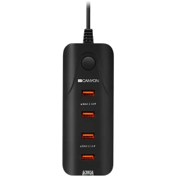 CANYON H-09 Universal 4xUSB AC charger in wall with over-voltage protection Input 100V-240V Output 5V-4.2A - thumbnail 1