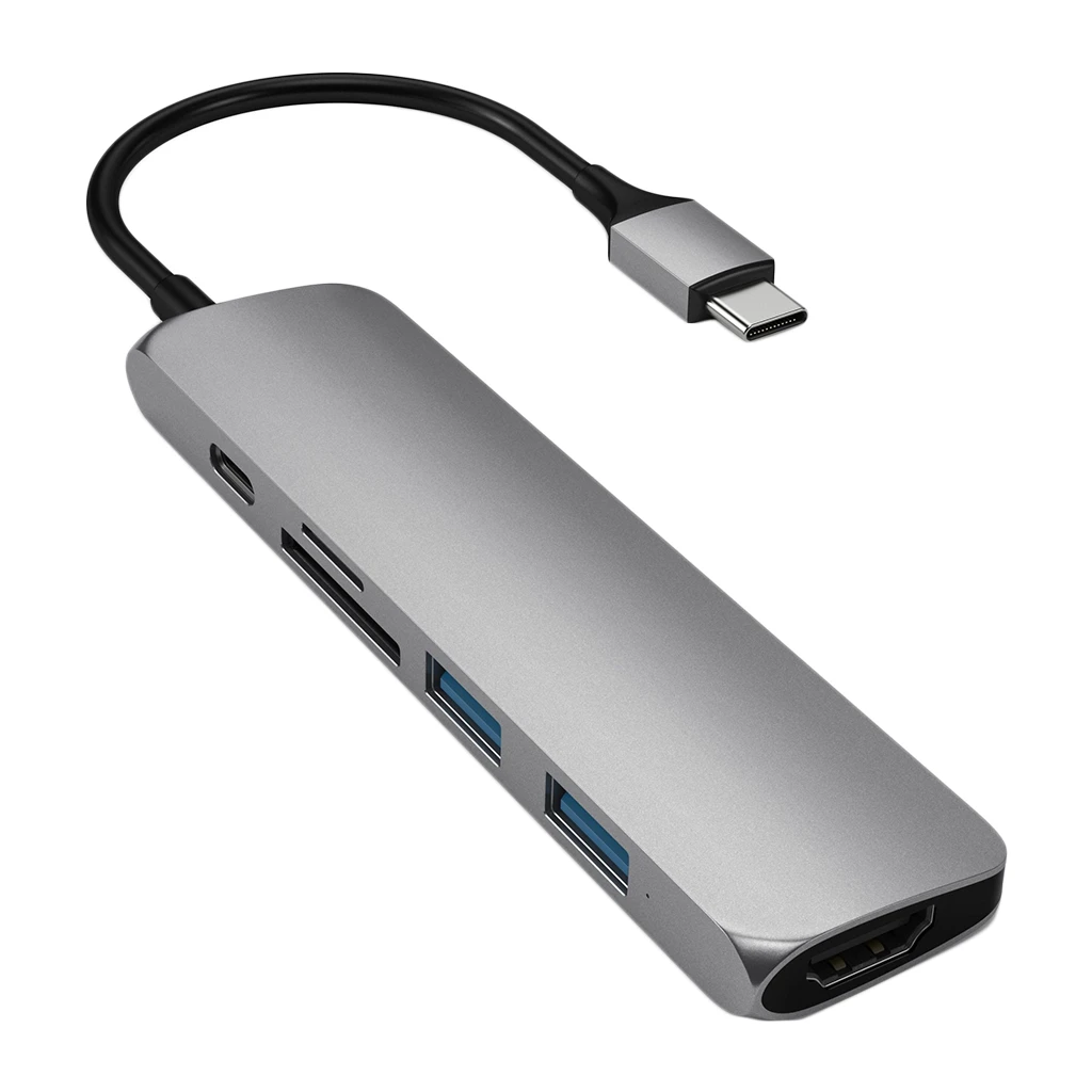 Satechi Aluminum Type-C Slim Multi-Port Adapter 4K V2 Space Gray - image 1