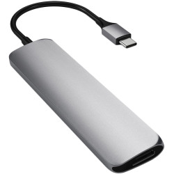 Satechi Aluminum Type-C Slim Multi-Port Adapter 4K V2 Space Gray - thumbnail 2