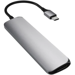 Satechi Aluminum Type-C Slim Multi-Port Adapter 4K V2 Space Gray - thumbnail 2