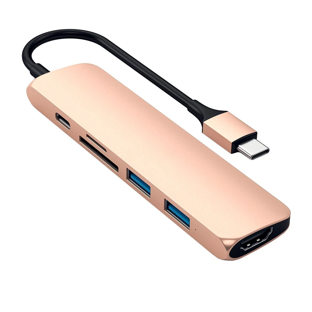 Satechi Type-C Slim Multimedia Adapter V2 - Gold - image 1