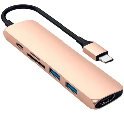 Satechi Type-C Slim Multimedia Adapter V2 - Gold - thumbnail 1