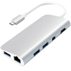 Satechi Aluminum Type-C Multimedia Adapter Silver ST-TCMM8PAS - thumbnail 1