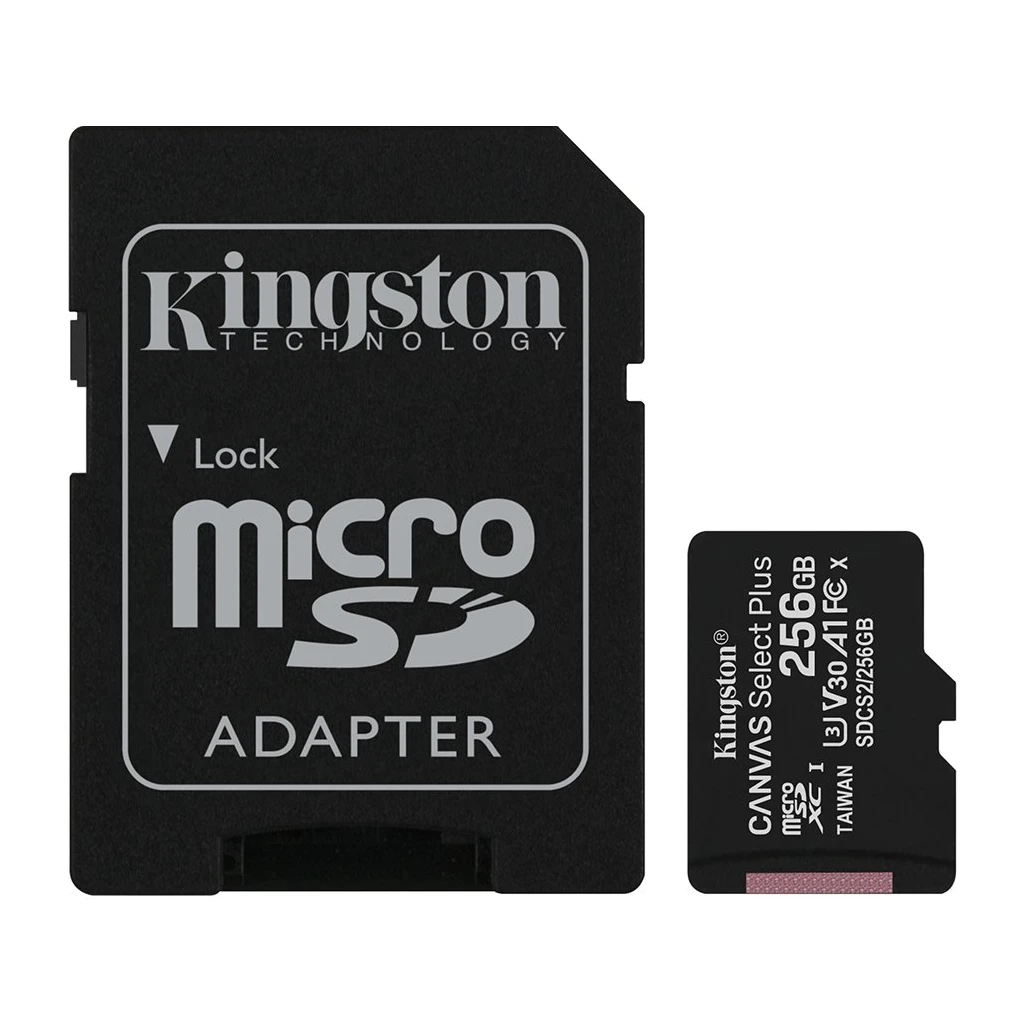 Kingston 256GB micSDXC Canvas Select Plus 100R A1 C10 Card + ADP EAN: 740617298710 - image 1