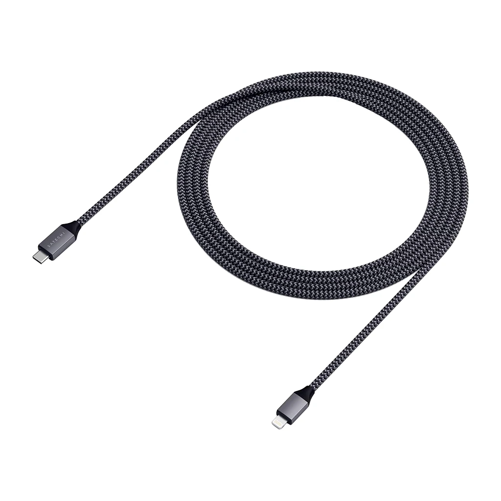 Satechi USB-C to Lightning Charging Cable Apple MFI certified 1.8m Space Gray - image 1