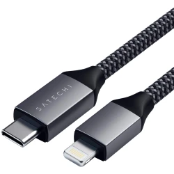 Satechi USB-C to Lightning Charging Cable Apple MFI certified 1.8m Space Gray - thumbnail 2