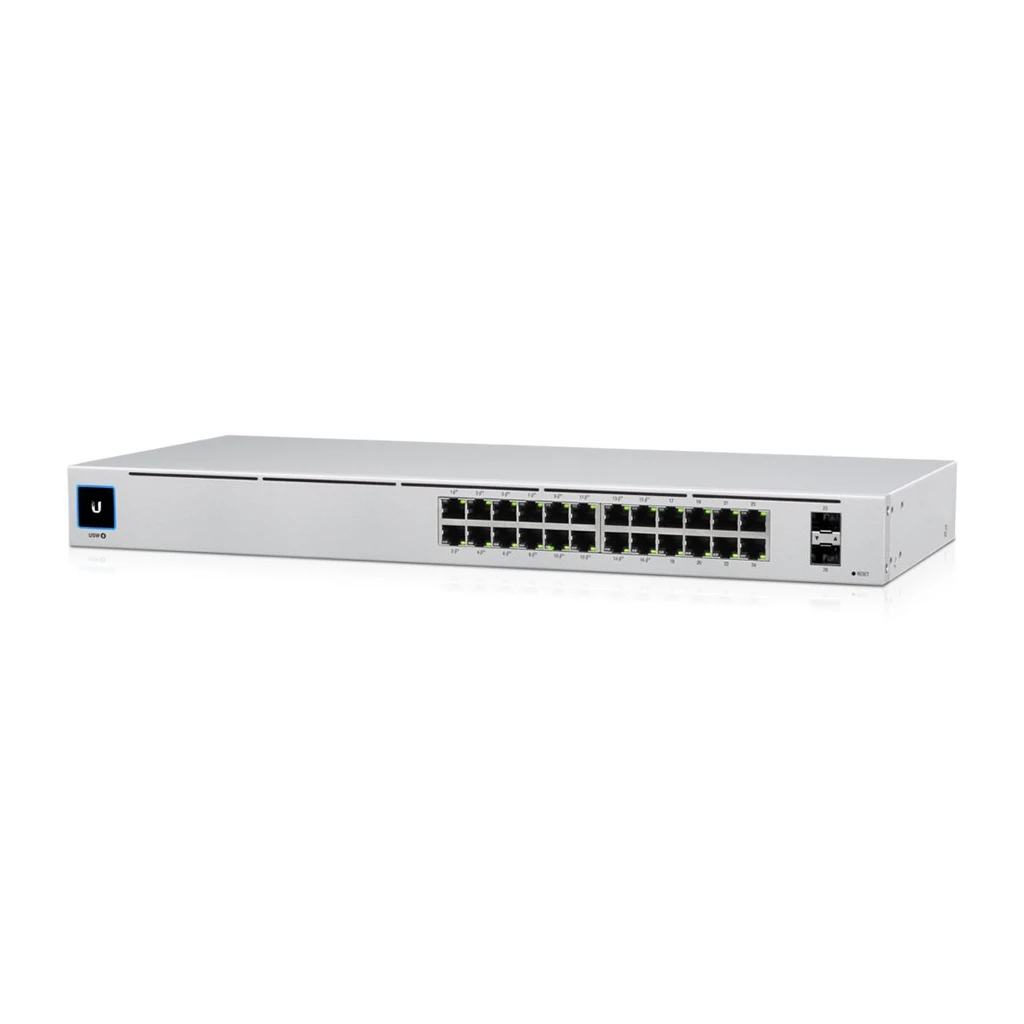 Ubiquiti USW-24-POE Gigabit Layer 2 switch with twenty-four Gigabit Ethernet ports including sixteen auto-sensing 802.3at - image 1