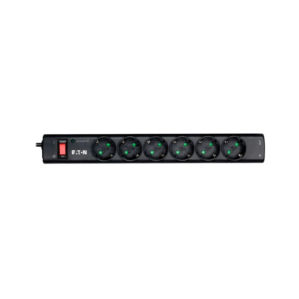 Eaton Protection Strip 6 DIN 10A 2500W; Input: Schuko Outputs: 6 Schuko; Power Cord Lenght - image 1