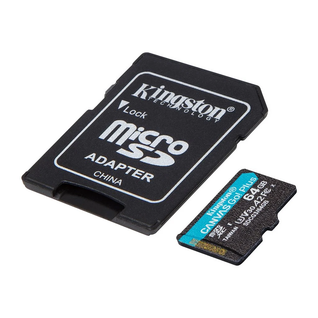 Kingston 64GB microSDXC Canvas Go Plus 170R A2 U3 V30 Card + ADP EAN: 740617301045 - image 1
