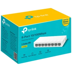 TP-Link LiteWave 8-Port 10/100Mbps Desktop Switch 8 10/100Mbps RJ45 Ports Desktop Plastic Case Green Ethernet - thumbnail 2